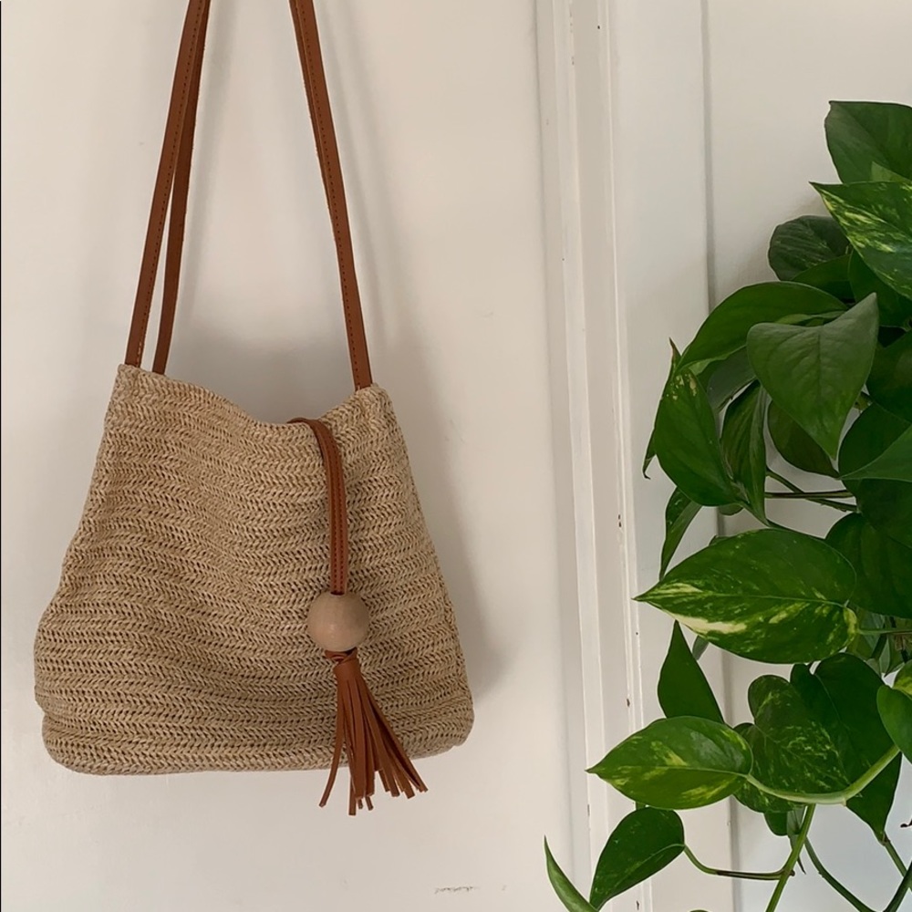 Woven boho vintage hobo purse
